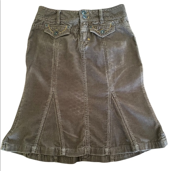 Vintage Dresses & Skirts - Vintage 90s Corduroy Skirt Brown Union Bay D